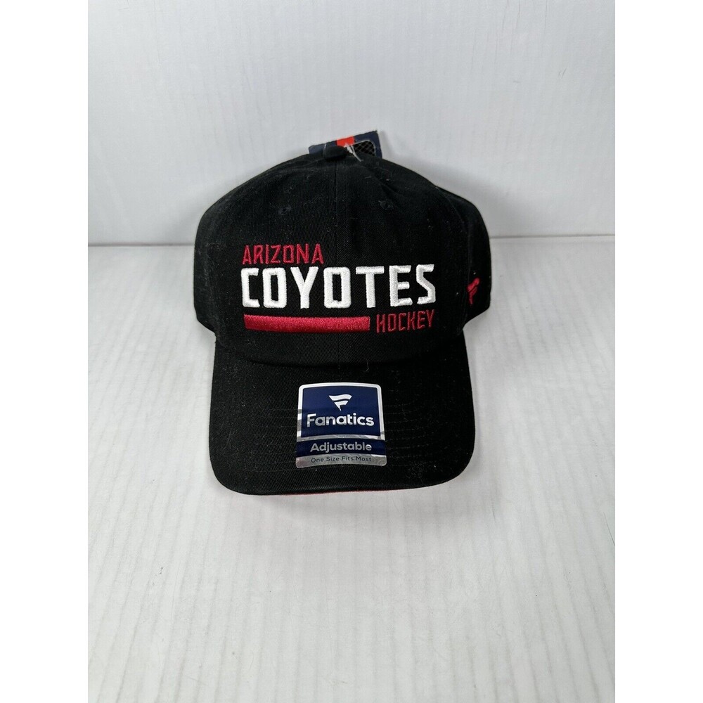 NEW Fanatics Arizona Coyotes Hockey NHL Black Hat Cap Adjustable OSFM